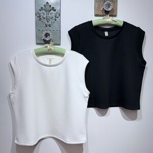 Kyodan Lot of 2 Tops 1 Black Size XL and 1 White Size L NWOT Great Design BOGO